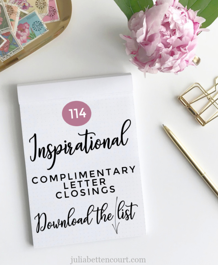 Complimentary Inspirational Letter Closes