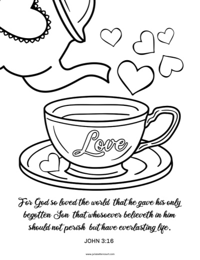 Tea Cup Coloring Page
